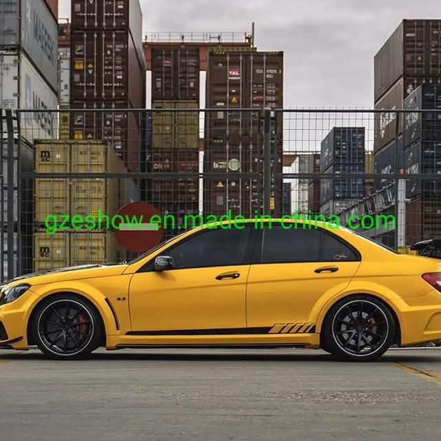 Glossy Yellow Vinyl Car Wrap Car Body Decoration Vinyl Film