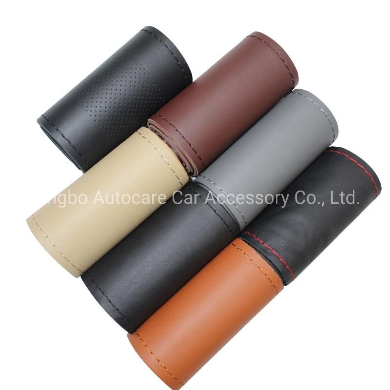 Hot Fashion Genuine Leather Sewing Car Steering Wheel Cover