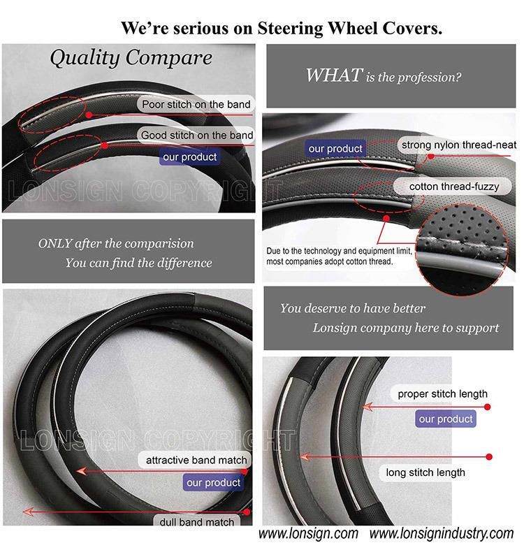 High Quality Genuine Leather Car Steering Wheel Cover 80379