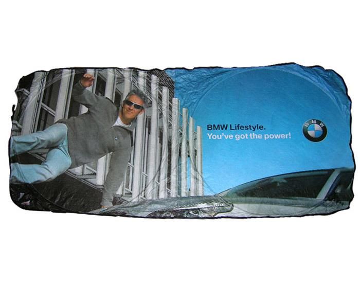 Customized Logo Promotional 150*70cm 170t Silver Cloth Car Sunshade