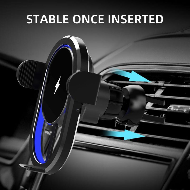 Upgraded Gradient Tempered Glass Penguin Automatic Sensor 15W Wireless Car Charger