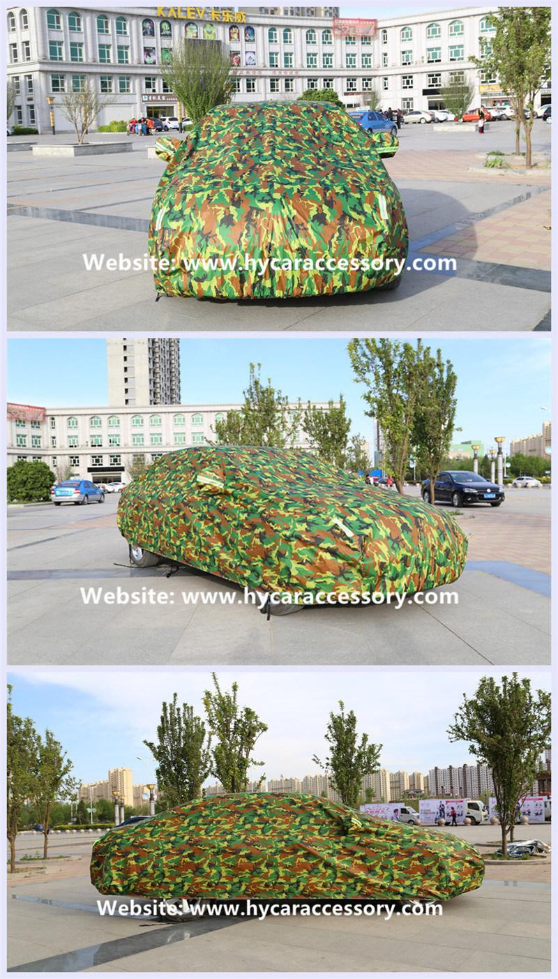 Wholesale Oxford Waterproof Sunshade Folding Manful Shrink Camouflage Car Cover