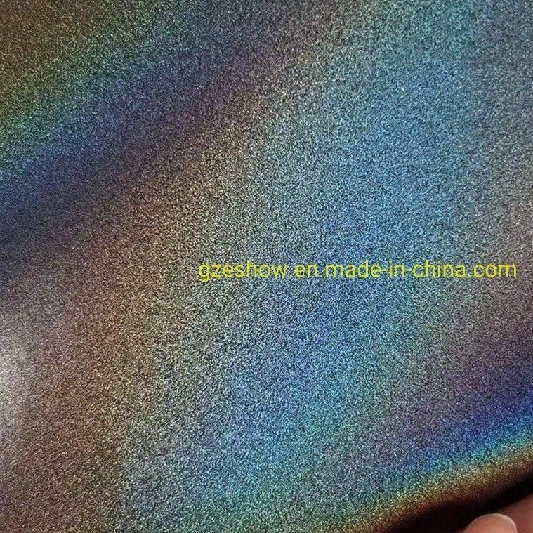 Matte Grey Satin Flip Psychedelic Self Adhesive Laser Chrome Vinyl