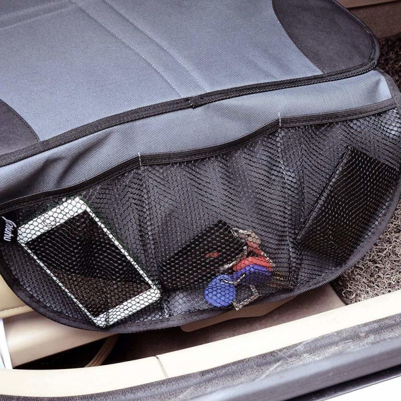 Car Seat Protector Protect Child Seats with Thickest Padding and Non-Slip Backing Mesh Pockets for Baby and Pet