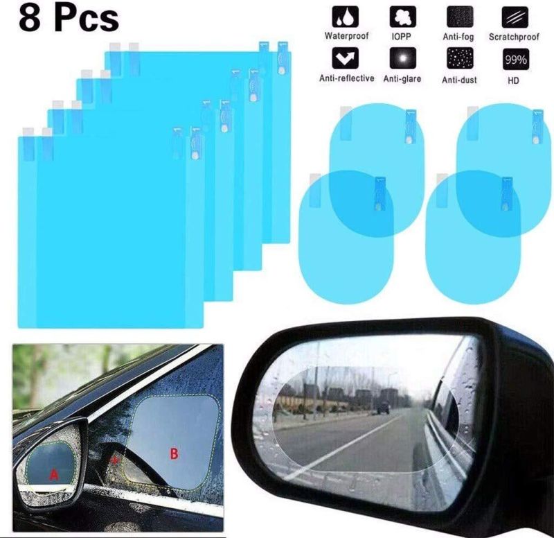 Clear Pet Car Rearview Mirror Sticker Anti-Fog Rain Proof Film