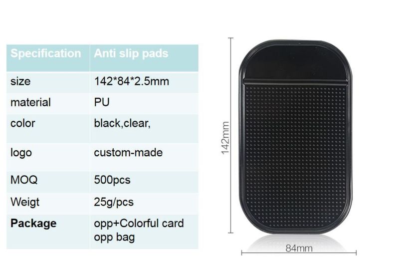 2022 Black New Product Anti Slip Car Dashboard Sticky Pad