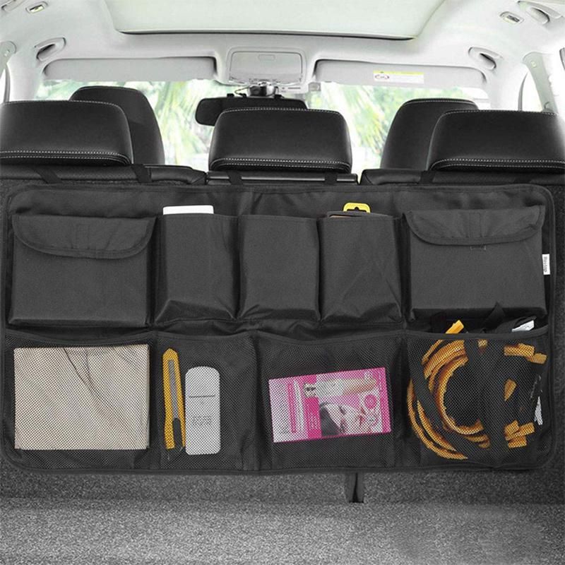 Car Cargo Trunk Storage Organizer Bag for Truck, SUV, Van with Adjustable Straps, Auto Hanging Back Seat Storage Car Backseat Trunk Organizer Esg13107