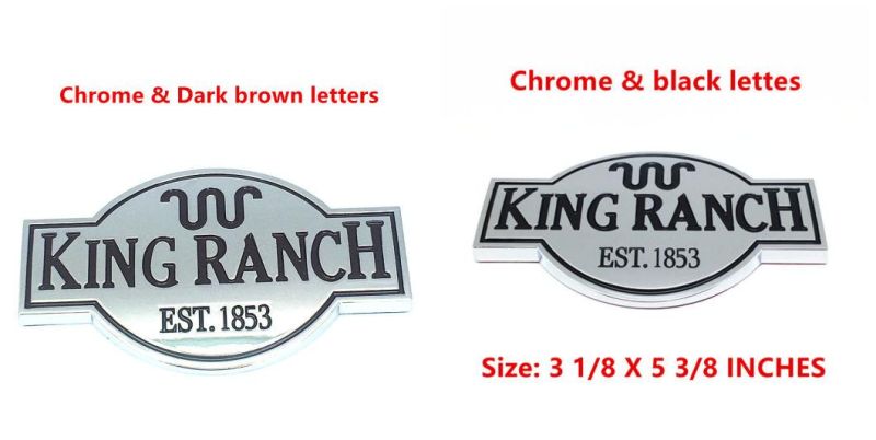 Kingranch F-150 250 350 Ford Bronco Mustang Emblem Fender Badge Decal Sticker Logo Car Accessories Car Parts Decoration ABS Plastic