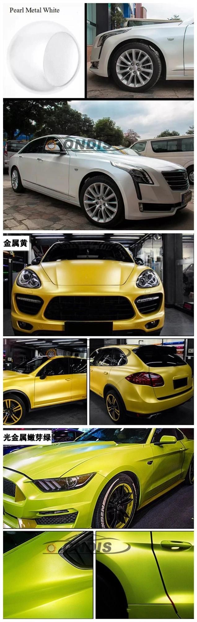 Yellow Metal Satin Lightning Metal Chrome Auto Wrap Vinyl for Car or Phone Skin