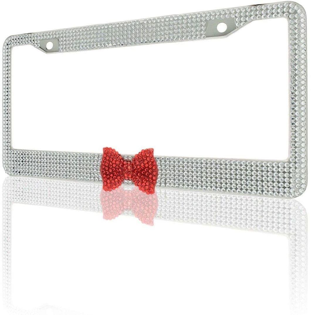 Car Accessories Bling Plate Frame with Bow