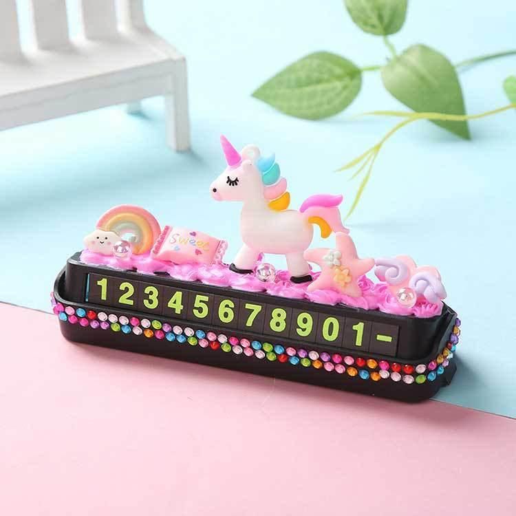 Cream Glue DIY Parking Sign Car Phone Number Moving License Plate Car Interior Decoration Creative Parent-Child Handmade