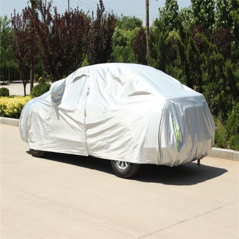 High Sunshade Waterproof Snow Protection with Mirror Pockets and Zipper Door Full Car Covers