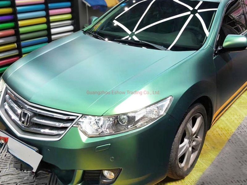 Self Adhesive Vinyl Matte Diamond Green Sticker Vinyl Body Decoration Car Film