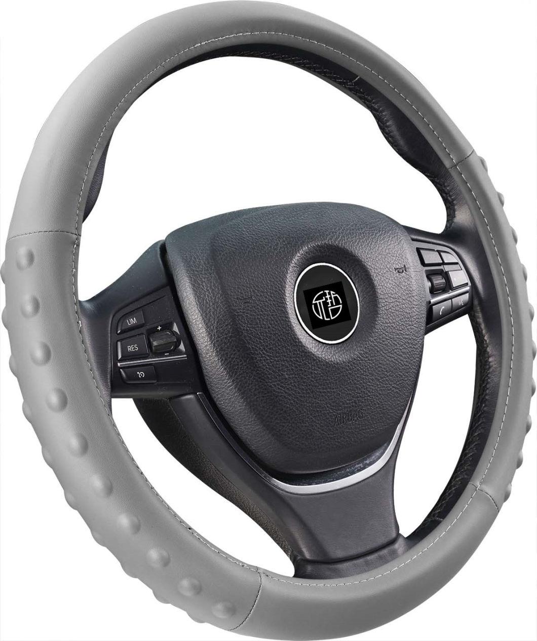 Universal Wholesale Anti-Slip PVC Leather Steering Wheel Cover with Massage Grip