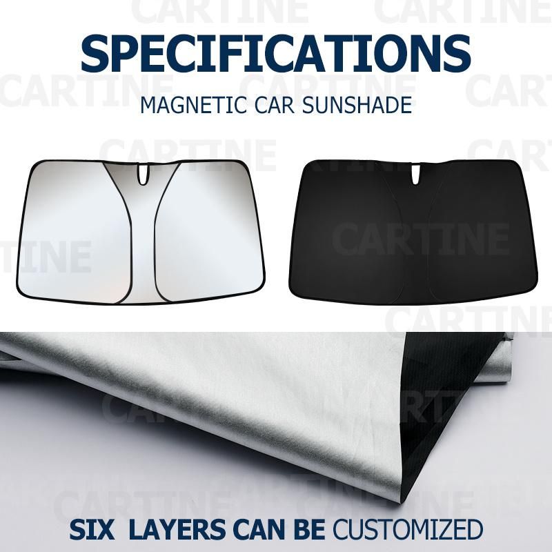 Silver Coated Fabric Car Front Window Sun Shade