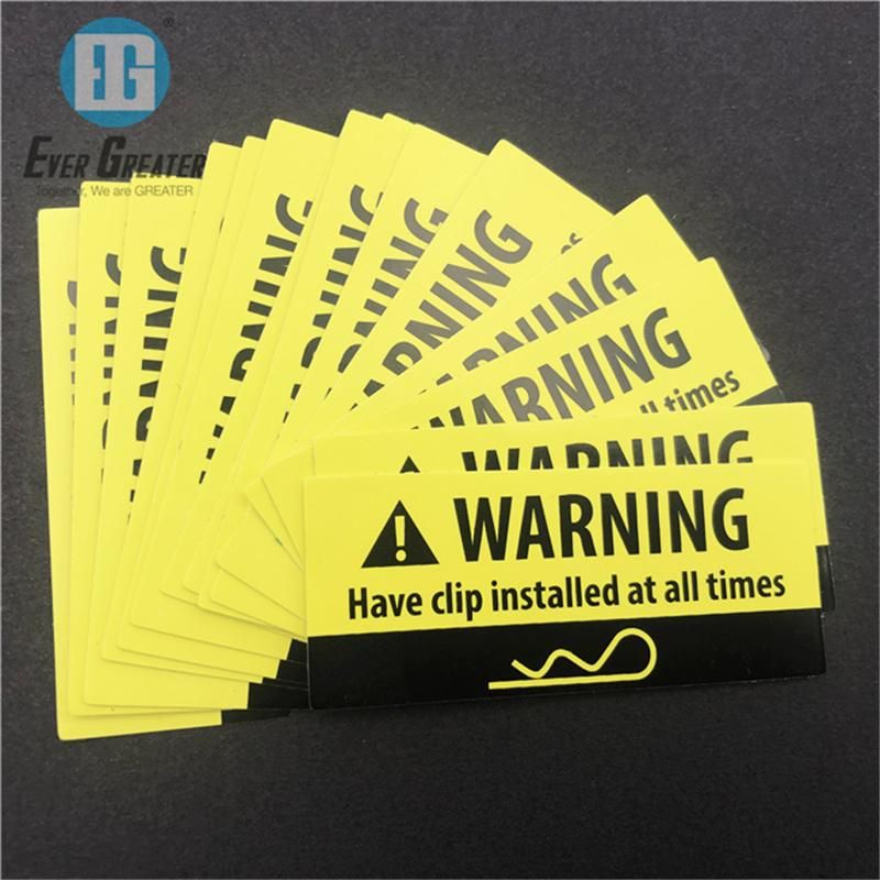 High Quality Attractive Safe Warning Notice Sticker Custom Reflective Warning Stickers