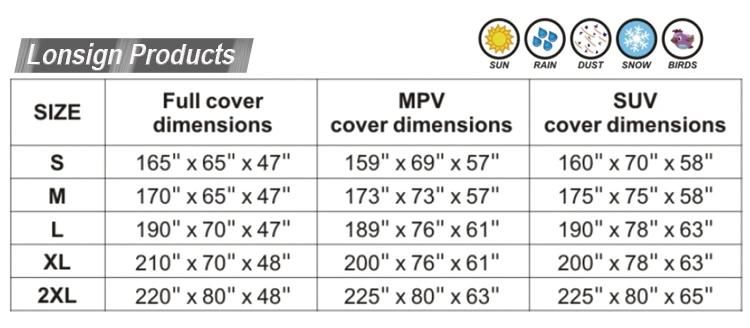 UV-Proof and Water-Proof Auto Covers 4-Layer Protection Car Covers