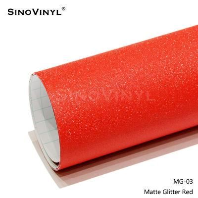 SINOVINYL Vehicle Skin Orange Color Change Matte Glitter Sticker Film For Car Wrapping