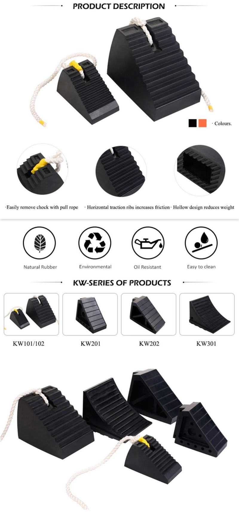 Premium Car Stopper Rubber Wheel Wedge Wheel Chock