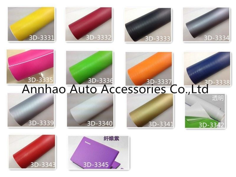 Factory Wholesale Car Decal Vinyl Car Sticker 3D Carbon Fiber Wrap