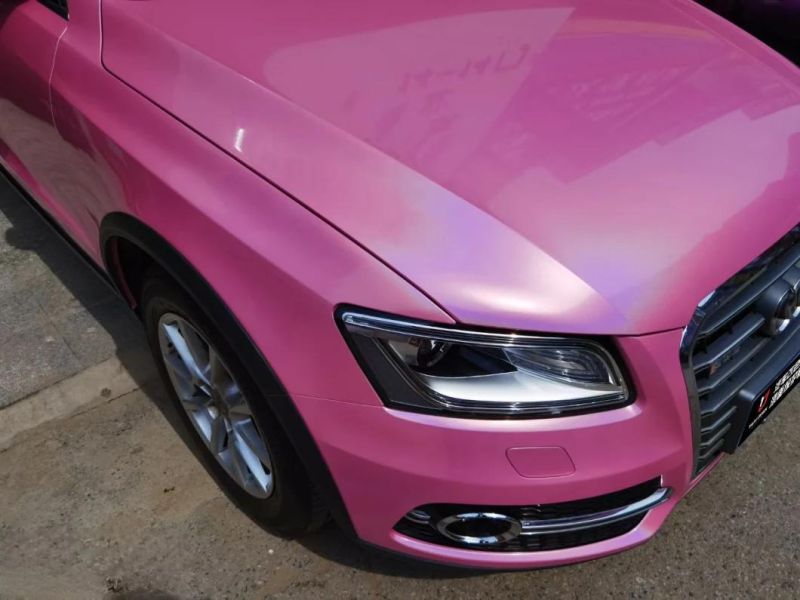 Car Sticker Car Shape Iridescent Laser Pink Car Film