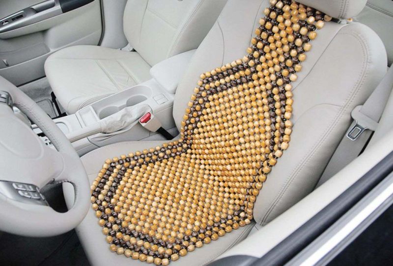 Natural Wood Beaded Seat Cover Massaging Cool Cushion for Truck Car
