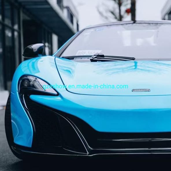 Wholesale PVC Material Glossy Sky Blue Car Vinyl Wrap