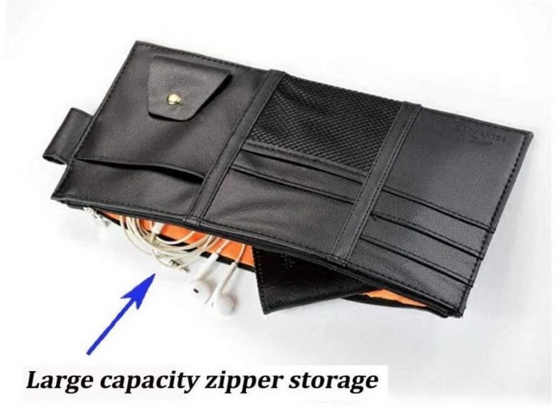 High Quality PVC Leather Auto Accessories Truck SUV Storage Pouch Holder for Car Sun Visor Organizer