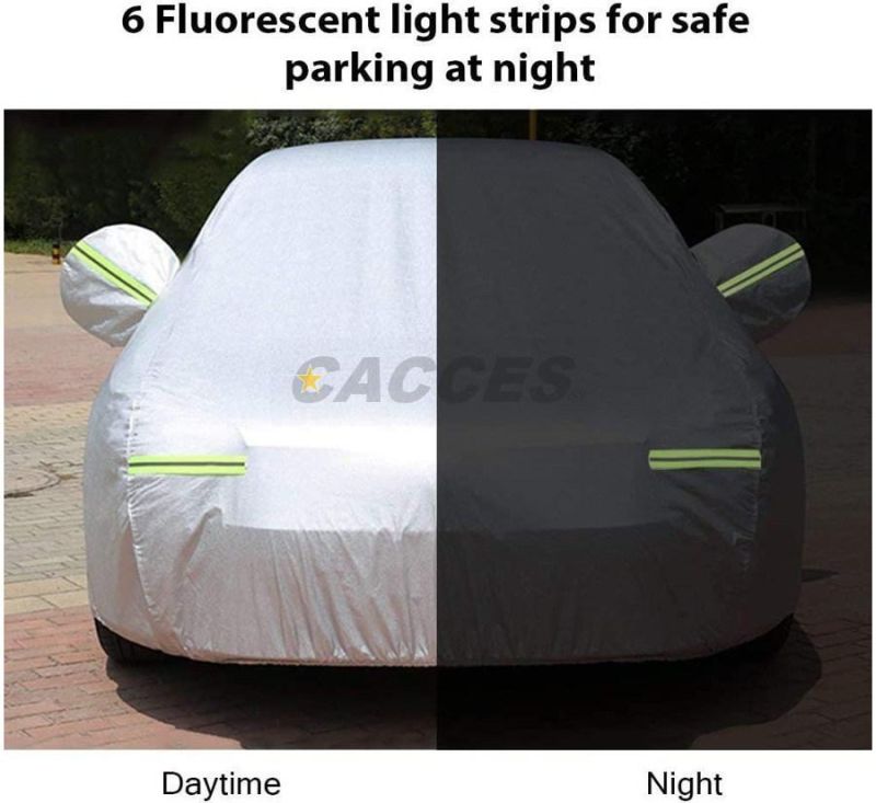 SUV Car Cover Sedan Covers Waterproof All Weather, 6 Layers Outdoor Car Cover for Automobiles Full Cover Rain Sun Wind Hail Protection with Soft Cotton Padded