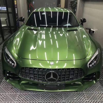 Tsautop 1.52*18m Super Gloss Metallic Mamba Green Car Body Sticker PVC Vinyl Wrap