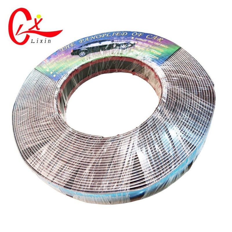 Car Blue Film PVC Chrome Moulding Strips Trim Self Adhesive