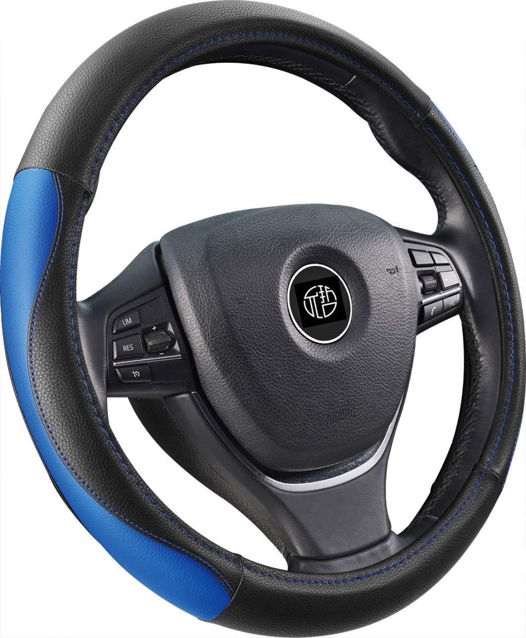 OEM Antiskid Washable Black and Beige PU/PVC Car Steering Wheel Set