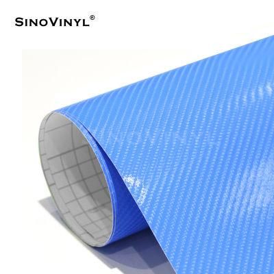 SINOVINYL 1.52x30m PVC Self Adhesive Film Black 4D Carbon Fiber Vinyl Sticker For Car Interior