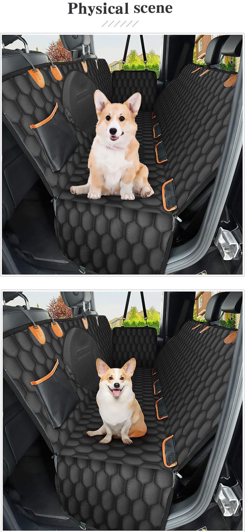 100% Waterproof Dog Car Seat Cover for Back Seat