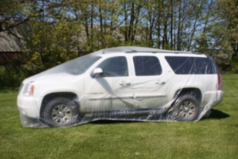 Waterproof Dustproof Disposable Plastic Car Cover 4.8m*7.5m