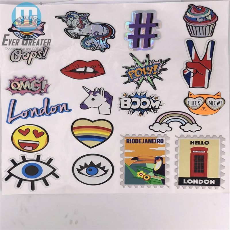 Metallic 3D PU Leather Adhesive Stickers PU Leather Sticker