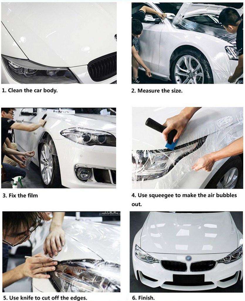 180 Microns PVC Material There Layers High Glossy Transparent Film for Car Protection