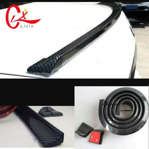 Car Body Carbon Fiber Tuning Wing Rear Rubber Spoiler Sticker