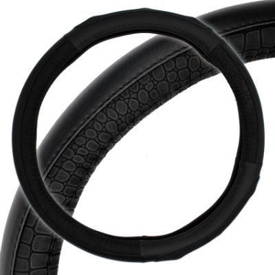 15inch Black Car Steering Wheel Wrap Cover Decoration Gift