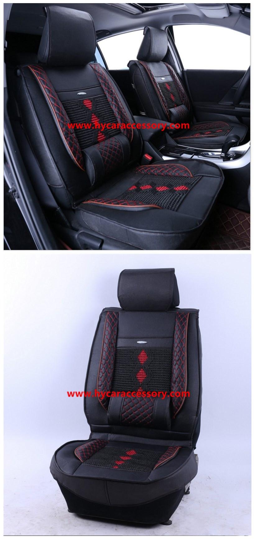 Car Accessories Car Decoration Cushion Universal Black Ice Silk PU Leather Auto Car Seat Cover