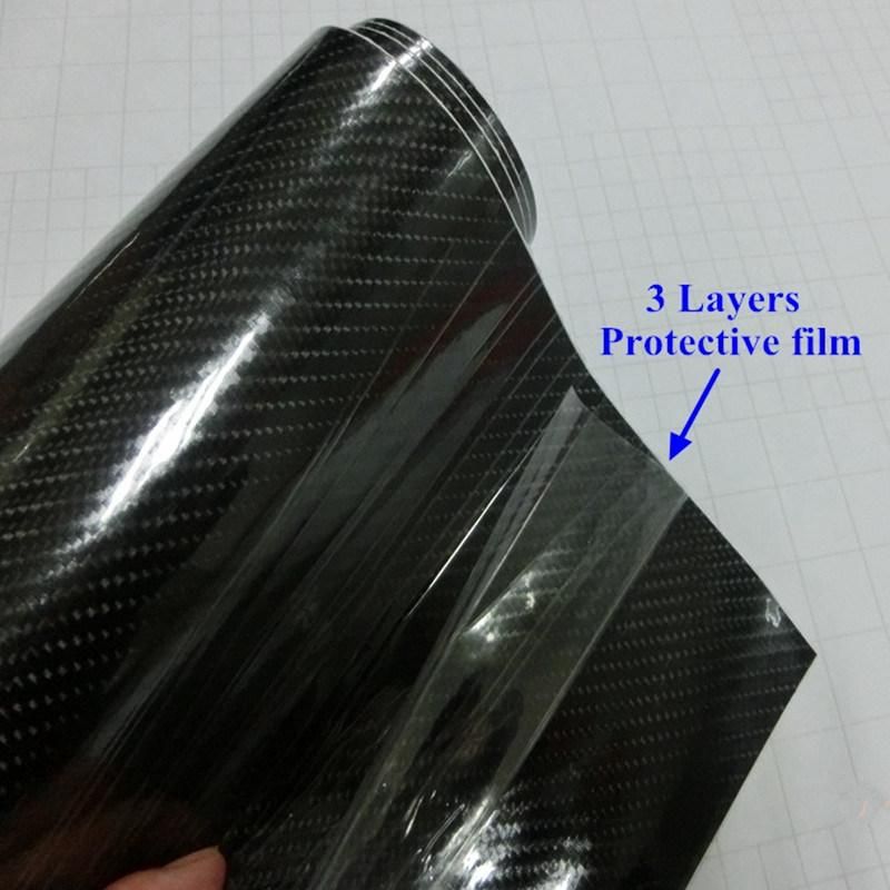 Super Glossy Black Car Wrap Carbon Fiber Car Cover Vinyl 5D