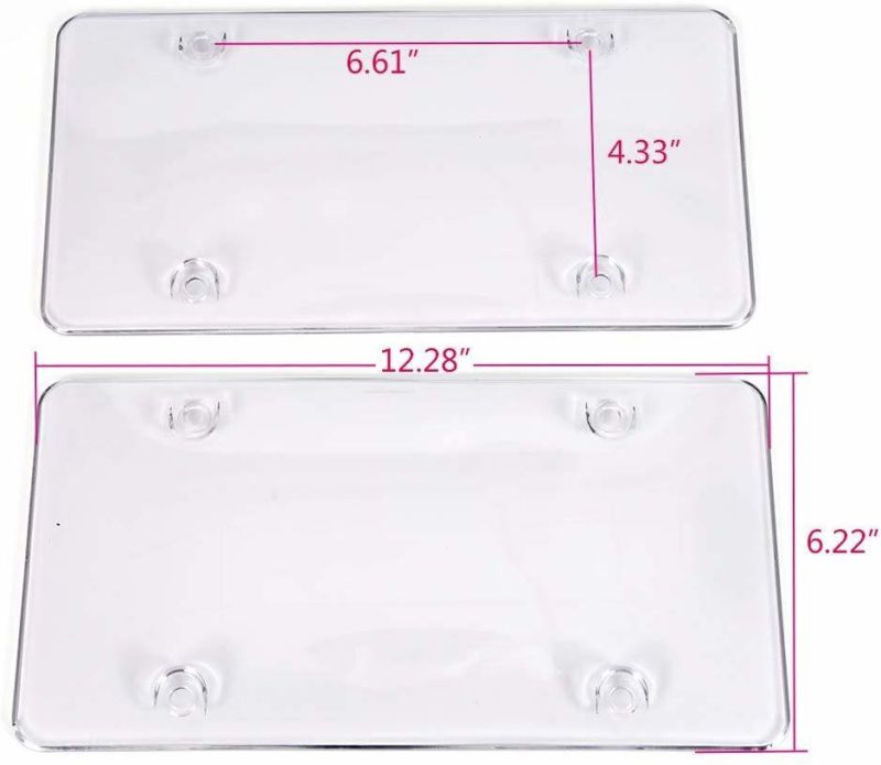 Best Sellers 2PCS Clear Car Plate License Cover Frame Shield