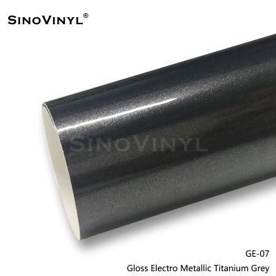 SINOVINYL Air Release PVC Gloss Electro Metallic Lavender Film Wrapping Paper Car Vinyl Sticker