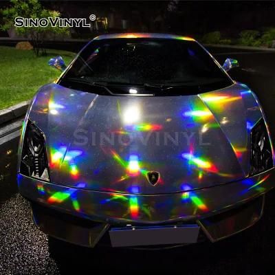 SINOVINYL Wholesale Car Wrap Sticker Cover Film Holographic Chrome Neo Laser Wrapping Vinyl