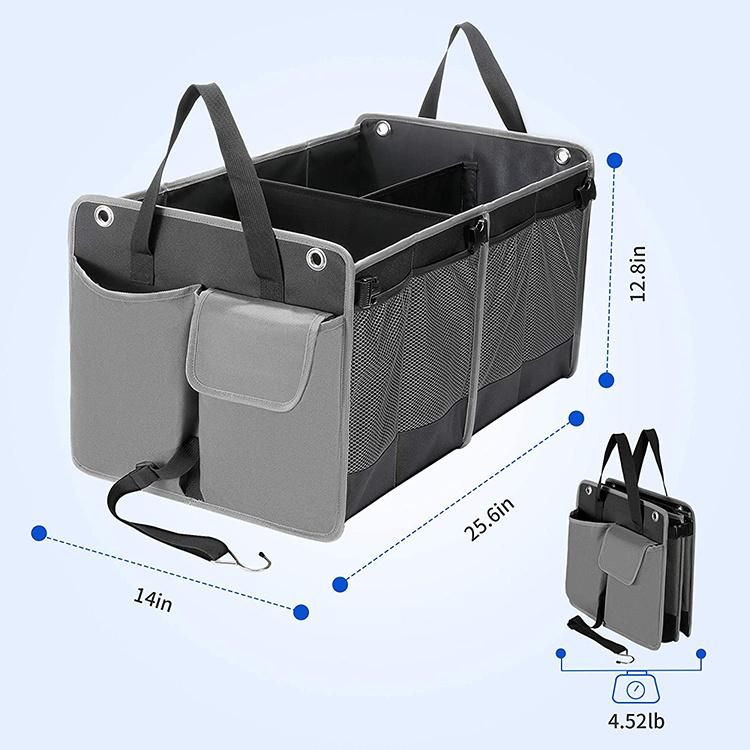 Car Trunk Organizer, Foldable Car Boot Storage, Collapsible Non-Slip Seat Storage Bag with Adjustable Securing Straps