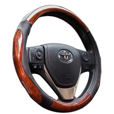 Wooden Novelty Cool Design 15 Inch Universal PU PVC Steering Wheel Cover 80533