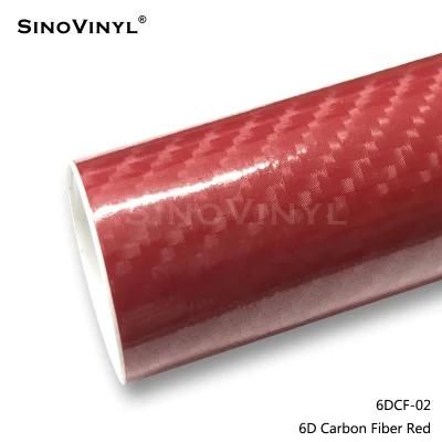 SINOVINYL 6D Carbon Fiber Vinyl Pvc Self Adhesive Vinyl Wall Sticker Advertising Vinyl Car Sticker