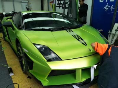 Tsautop 1.52*18m Air Bubble Free Electro-Optic Copper Satin Metallic Lime Green Film Lightning Car Vinyl Wrap