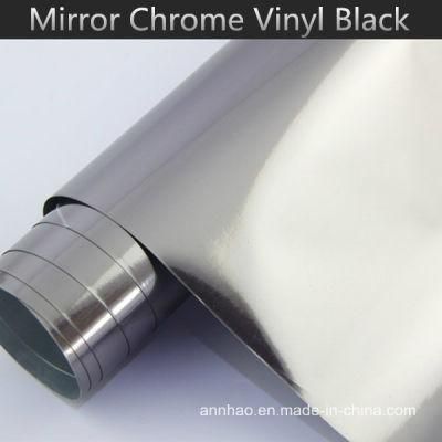 Tungsten Steel Black Car Vinyl Wrap Chrome Mirror Vinyl Film with Bubble Free