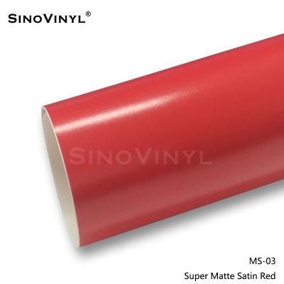 SINOVINYL PVC Vinyl 1.52x18M Super Air Bubbles Full Car Body Sticker Custom Reasonable Price Super Matte Satin Car Wrap Auto Sticker